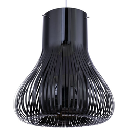 Industriële hanglamp Vilalba - L:35cm - E27 - Kunststof - Zwart