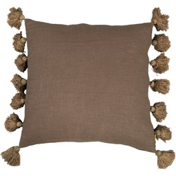PTMD Dolly Grey cushion with tassels square