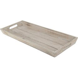 Rechthoekig houten dienblad/kaarsenbord - bruin - 48 x 20 cm - Dienbladen