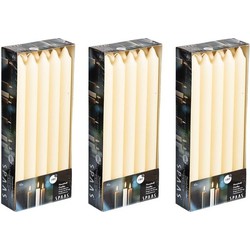 Dinerkaarsen ivoorwit - 30x stuks - 24 cm - 8 branduren - Dinerkaarsen