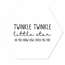 Label2X Muurhexagon twinkle twinkel wit Dibond - Aanbevolen / 18 x 15 cm - 18 x 15 cm