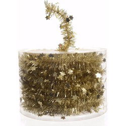 Sweet Christmas kerstboom decoratie sterren slinger goud 700 cm - Kerstslingers