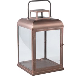 PTMD Vitoria Copper rectangle iron lantern with glass L