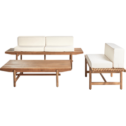 Beliani GIAVENO - Loungeset-Lichte houtkleur-Acaciahout