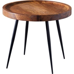 Pippa Design houten metalen bijzettafel salontafel - bruin zwart