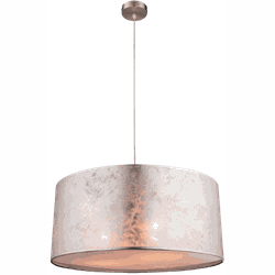 Moderne hanglamp met doorzichtige zilveren kap | Metallic I | Hanglamp | Zilver | Woonkamer | Eetkamer