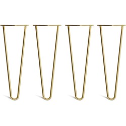 The Hairpin Leg Co. - Hairpin Legs - Salontafel - 35cm - 10mm - Salontafelpoten - 2 staven - Goud