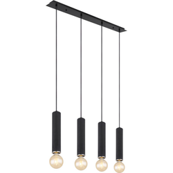 Industriële hanglamp Marion - L:93cm - E27 - Metaal - Zwart