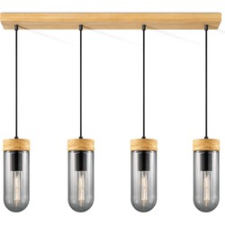 Home sweet home hanglamp Capri 4L klein - hout/glas