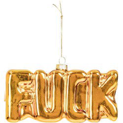 Xmas Hanger - FUCK - Glass - Gold - 14,5x3,5x7,5cm