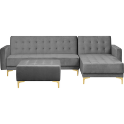 Beliani ABERDEEN - Modulaire Sofa-Grijs-Fluweel