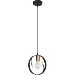 Industriële hanglamp Vigo - L:20cm - E27 - Metaal - Zwart