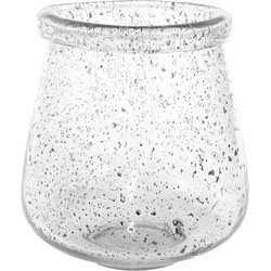 Clayre & Eef Windlicht Ø 16*18 cm Transparant Glas Kaarsenhouder Sfeerverlichting