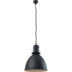 Mexlite hanglamp Espen - zwart - metaal - 42 cm - E27 fitting - 7780ZW