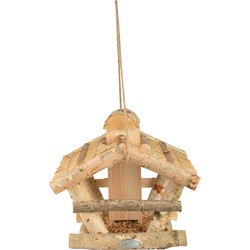 Esschert Design Vogelhuisje/voedersilo - hout - met silo - 30 cm - Vogelvoederhuisjes
