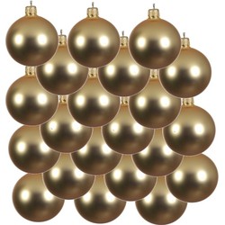 18x Glazen kerstballen mat goud 8 cm kerstboom versiering/decoratie - Kerstbal