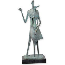 A BRONZE SCULPTURE OF A MODERN LOVING COUPLE