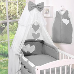 Bedset 3-Delig Two Hearts Antraciet Voile