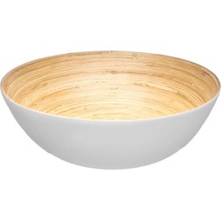 Secret de Gourmet - Slakom/serveer schaal- Bamboe - Wit - D30 cm - Saladeschalen