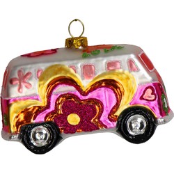 Ornament kerstbal Bestelwagen Glas Multi 10.8 cm