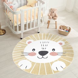 Tapijtenloods Vloerkleed Rond Laagpolig Anime Kids Geel- 120 CM ROND