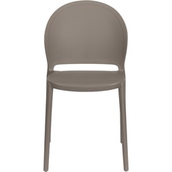 Tuinstoel Kunstof Grijs - Zitdiepte 43cm - 52x45x82cm - Sjoerd - Set van 4