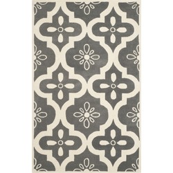 Safavieh Contemporary Indoor Hand Tufted Area Rug, Chatham Collection, CHT751, in Dark Grey & Ivory, 152 X 244 cm