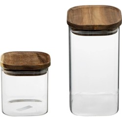 Set van 4x keuken voorraadbussen/potten glas 1.0 en 1.3 Liter inhoud - Voorraadpot
