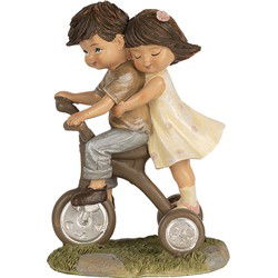 Clayre & Eef Beeld Kinderen Bruin Polyresin