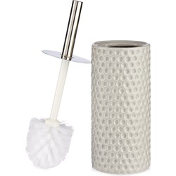 Berilo Toiletborstel - kiezelgrijs met stippen - keramiek - 31 cm - Toiletborstels