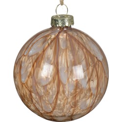 Kerstbal glas d10l10h10 cm pec.bruin