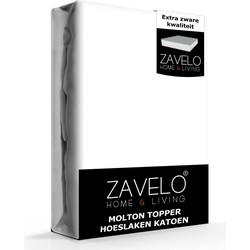 Zavelo Molton Topper Hoeslaken (100% Katoen)-1-persoons (90x200 cm)