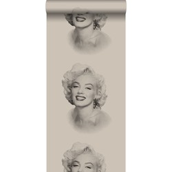 Origin behang Marilyn Monroe grijs en zwart