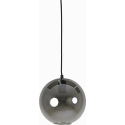 Light&living Hanglamp Ø25x22,5 cm SUBAR mat zwart+smoke glas