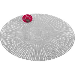 Ronde kunststof dinner placemats zilver met diameter 40 cm - Placemats