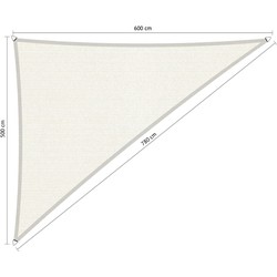 Compleet pakket: Shadow Comfort driehoek 5x6x7,8m Arctic White met RVS Bevestegingsset en buitendoek reiniger