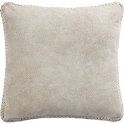PTMD Sierkussen Suky - 45x8x45 cm - Suede - Taupe