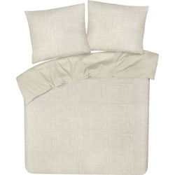 DoubleDry Dekbedovertrek My Design 100% Katoen - Tweepersoons 200x200 cm + 2 Kussenslopen - pattern zand