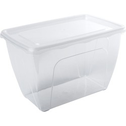 Voedsel plastic bewaarbakje hoog/diep 1,5 liter transparant 18 x 12 x 12 cm - Vershoudbakjes