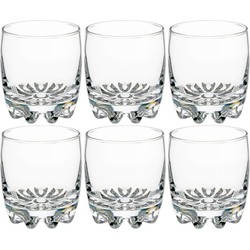 Set van 6x stuks water/sap glazen Tin 310 ml van glas - Drinkglazen