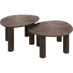 Salontafel - Driehoekig - Set Van 2 - Teakhout - Maya