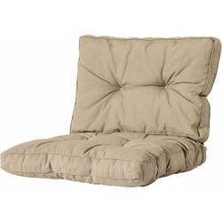 2L Home & Garden Loungekussen set Sandy Beige - 2 delig - zit- en rugkussen