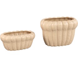 PTMD Bloempot Samaran - 29x19x20 cm - Keramiek - Creme