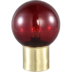 PTMD Demure Tafellamp LED - H21 x Ø15 cm - Glas - Rood/goud