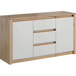 Meubella - Dressoir Melody - Wit - Eiken - 140 cm