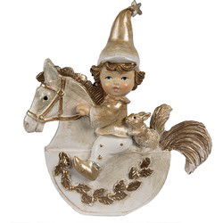 Clayre & Eef Decoratie Beeld Kabouter 11 cm Beige Polyresin