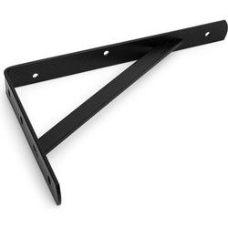 Plankdragers - 1x stuks - zwart metaal - met schoor - 50 x 33 cm - Plankdragers