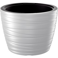 Prosperplast Plantenpot/bloempot Amazing - buiten/binnen - kunststof - wit - D37 x H28 cm - Plantenpotten