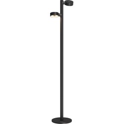 Sompex | vloerlamp RONDA| Dubbele lampen |  Zwart | oplaadbare vloerlamp|