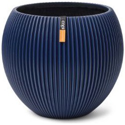 Vaas bol Groove H14.5 cm blauw